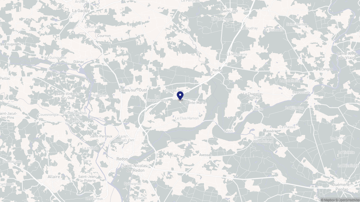 Aperçu cartographique de Sainte-Marie, centré sur la commune