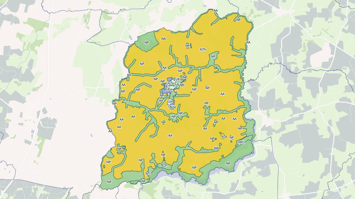 Aperçu cartographique de Saint-M'Hervé, centré sur la commune