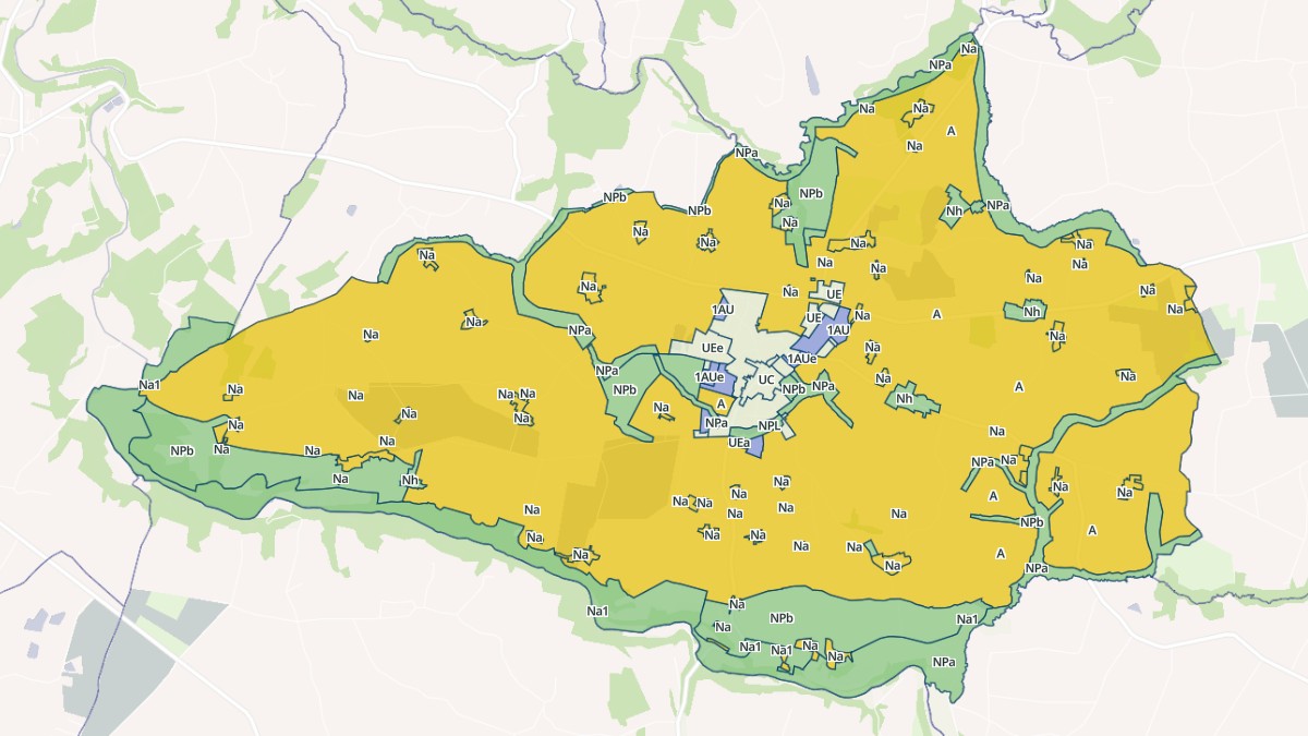 Aperçu cartographique de Saint-Ouen-des-Alleux, centré sur la commune