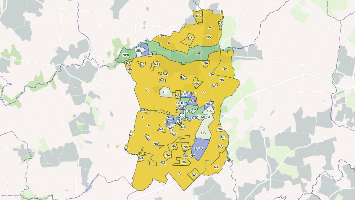 Aperçu cartographique de Saint-Sauveur-des-Landes, centré sur la commune