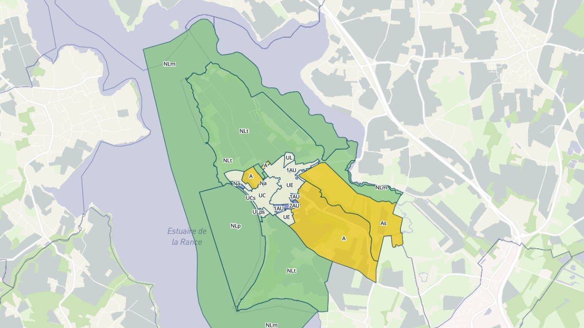 Aperçu cartographique de Saint-Suliac, centré sur la commune