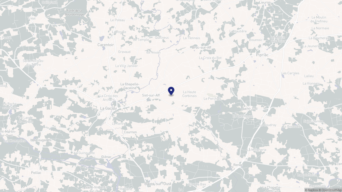 Aperçu cartographique de Sixt-sur-Aff, centré sur la commune