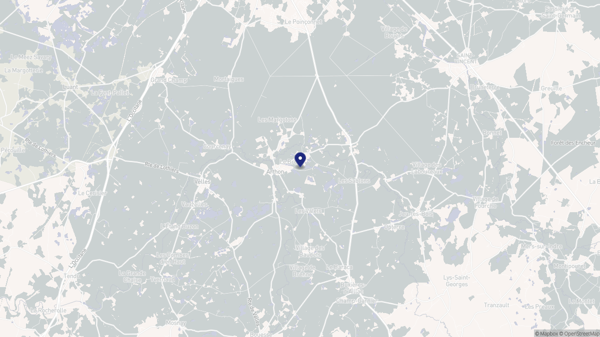 Aperçu cartographique de Arthon, centré sur la commune