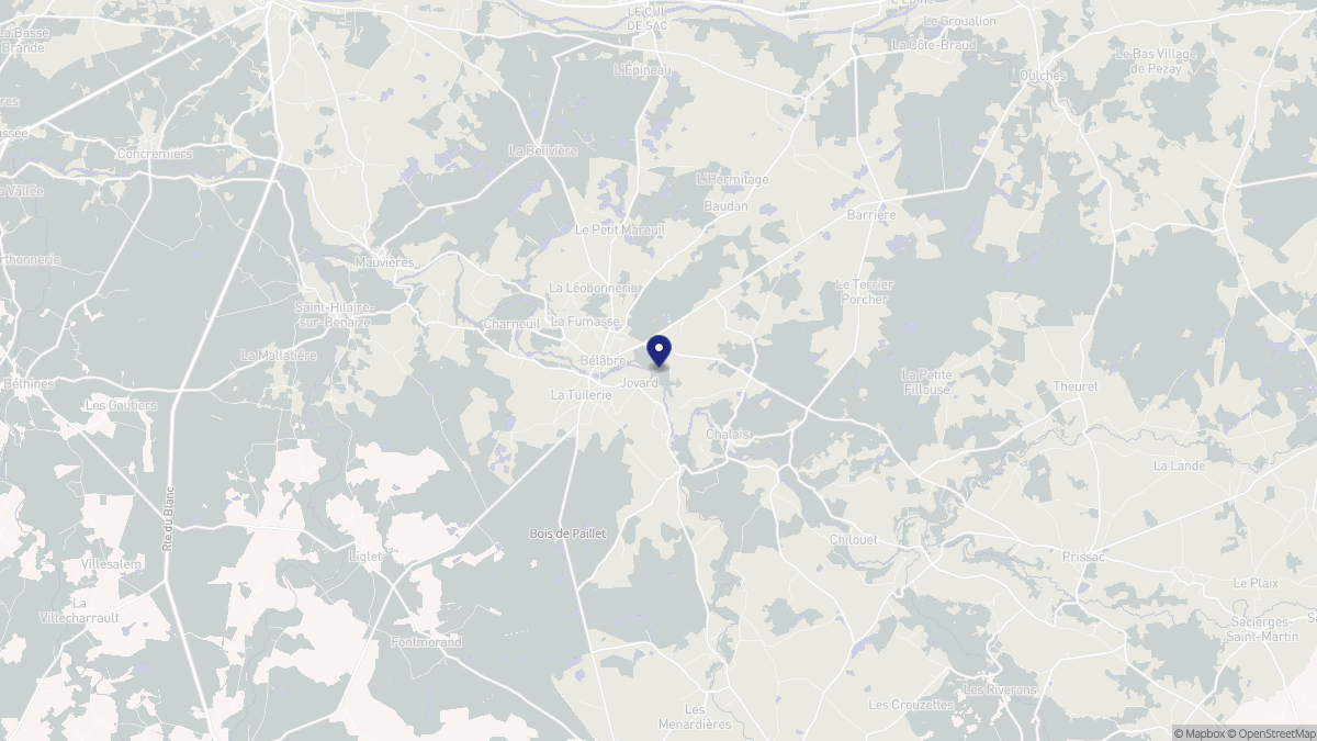 Aperçu cartographique de Bélâbre, centré sur la commune