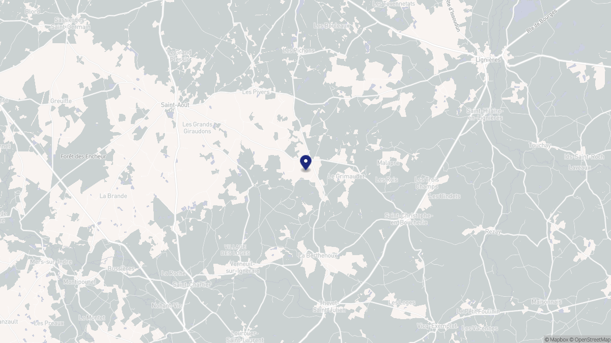 Aperçu cartographique de La Berthenoux, centré sur la commune