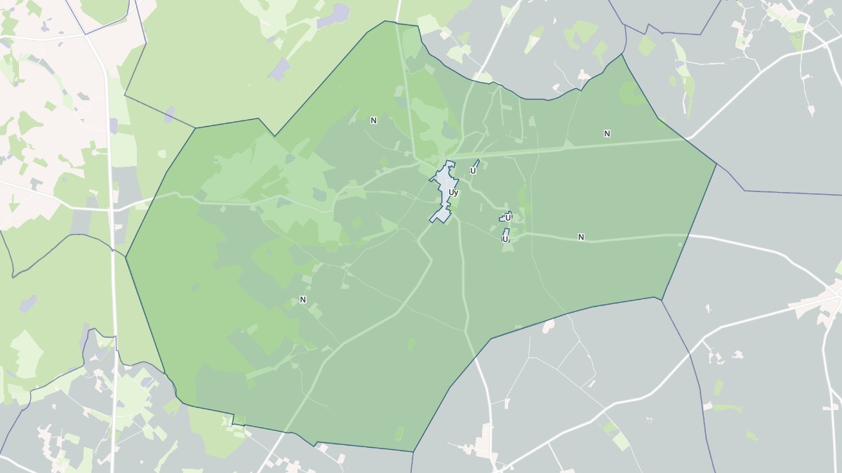 Aperçu cartographique de Bouges-le-Château, centré sur la commune
