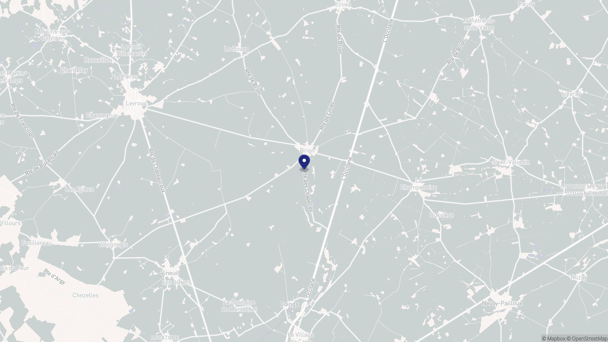 Aperçu cartographique de Brion, centré sur la commune