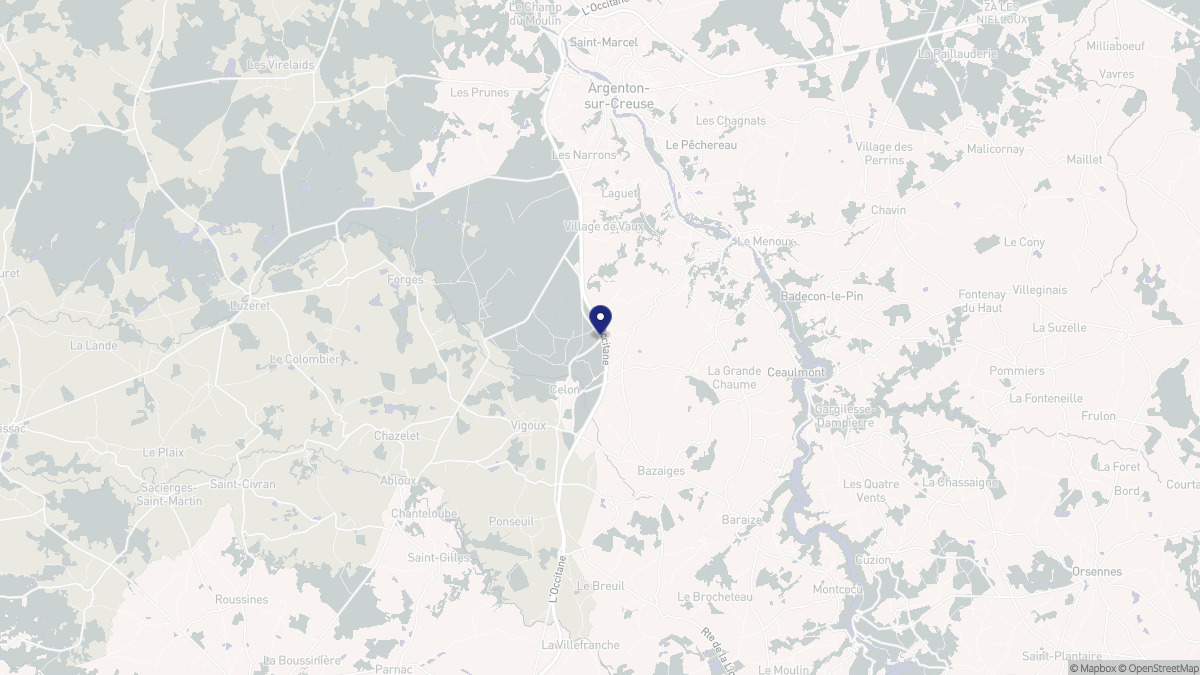 Aperçu cartographique de Celon, centré sur la commune