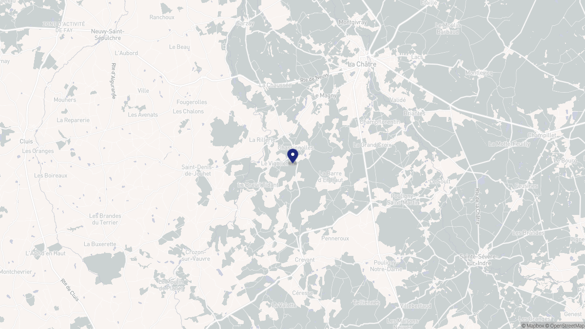 Aperçu cartographique de Chassignolles, centré sur la commune