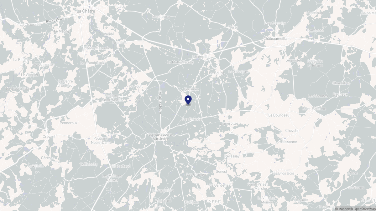 Aperçu cartographique de Feusines, centré sur la commune