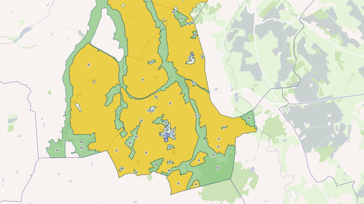 Aperçu cartographique de Fougerolles, centré sur la commune