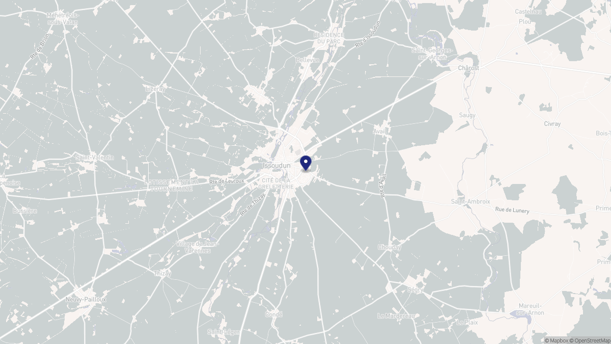 Aperçu cartographique de Issoudun, centré sur la commune