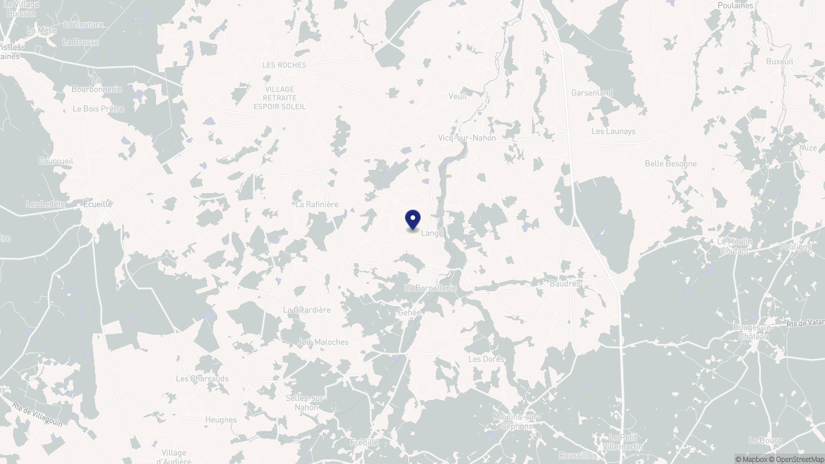Aperçu cartographique de Langé, centré sur la commune