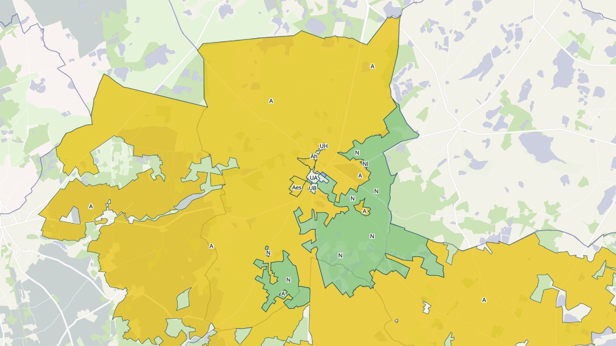 Aperçu cartographique de Lureuil, centré sur la commune