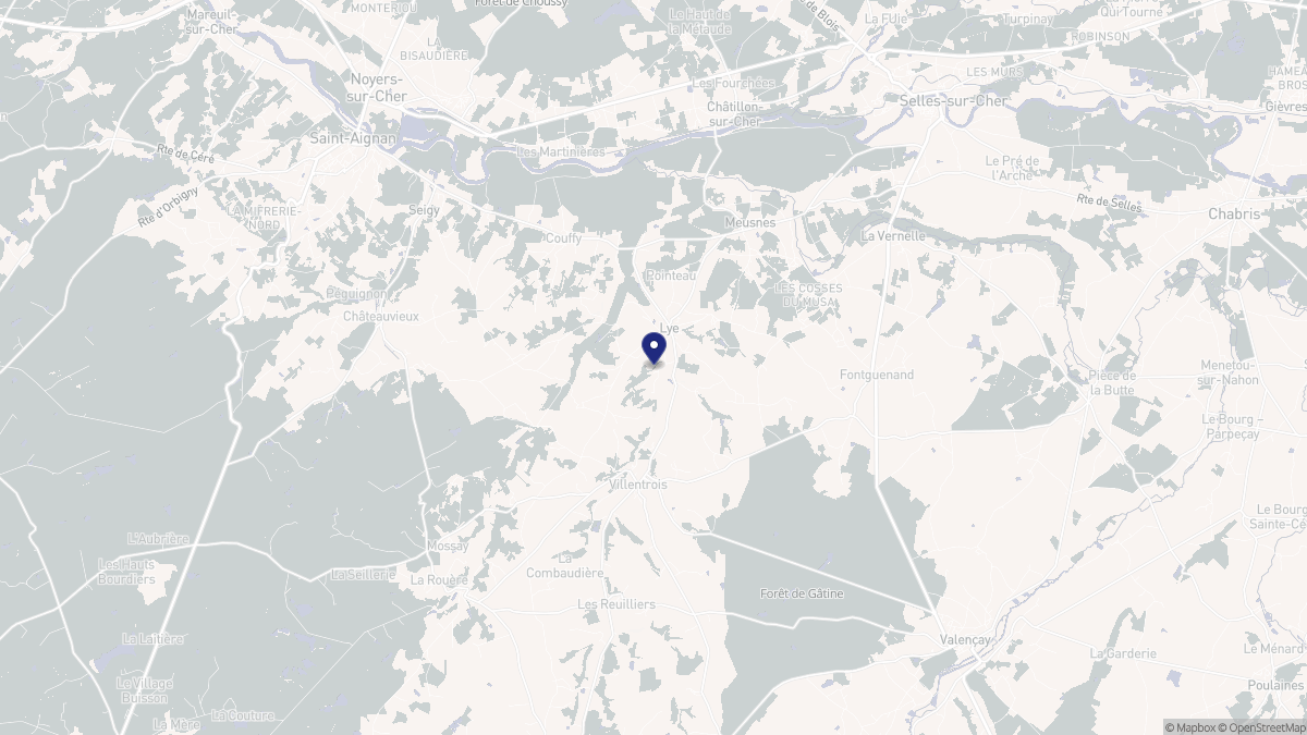 Aperçu cartographique de Lye, centré sur la commune