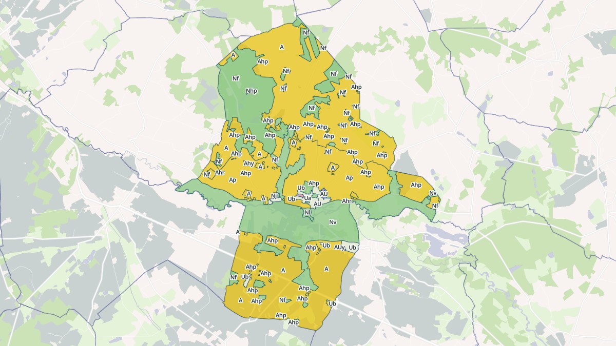 Aperçu cartographique de Palluau-sur-Indre, centré sur la commune