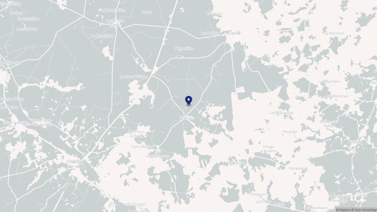 Aperçu cartographique de Préaux, centré sur la commune