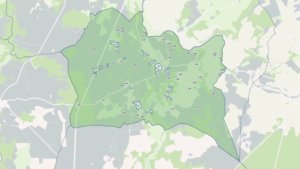 Aperçu cartographique de Saint-Hilaire-sur-Benaize, centré sur la commune