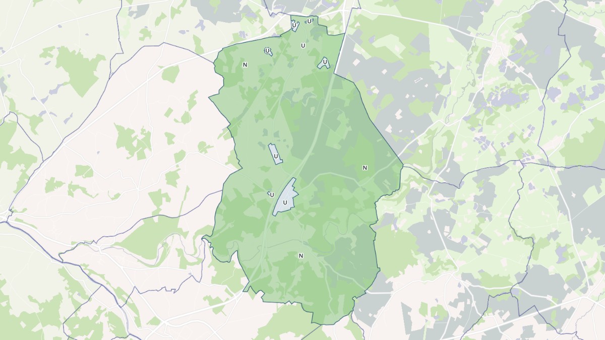 Aperçu cartographique de Tendu, centré sur la commune