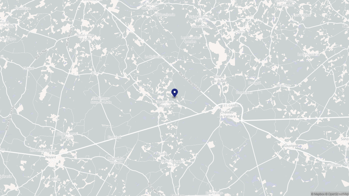 Aperçu cartographique de Braye-sur-Maulne, centré sur la commune