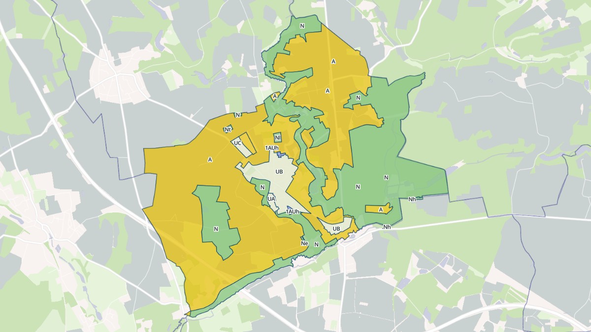 Aperçu cartographique de Cerelles, centré sur la commune