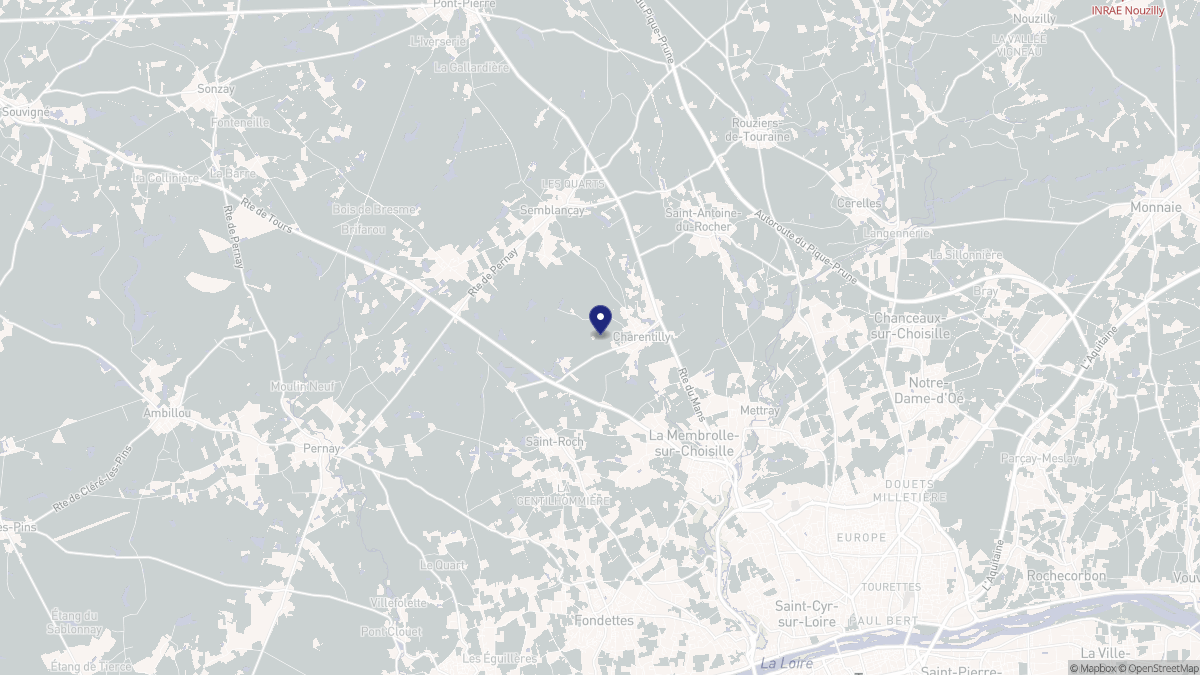 Aperçu cartographique de Charentilly, centré sur la commune