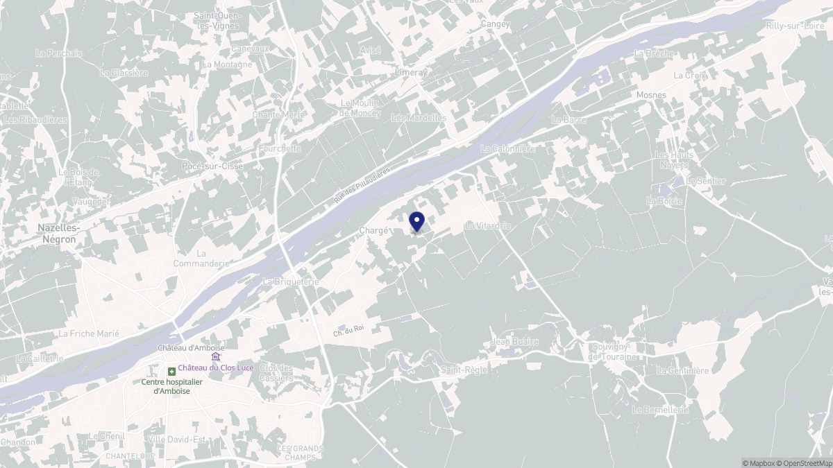 Aperçu cartographique de Chargé, centré sur la commune