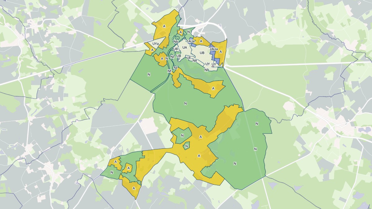 Aperçu cartographique de Château-la-Vallière, centré sur la commune