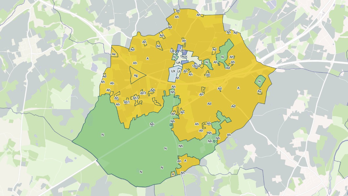 Aperçu cartographique de Druye, centré sur la commune