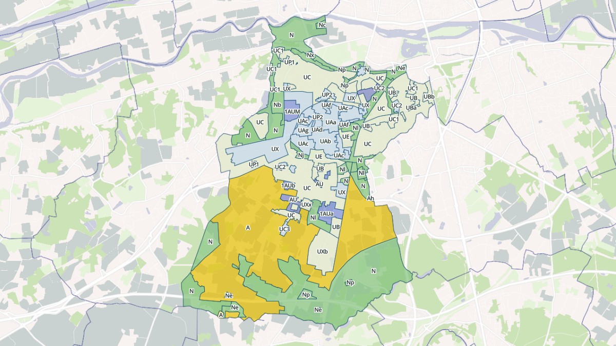 Aperçu cartographique de Joué-lès-Tours, centré sur la commune