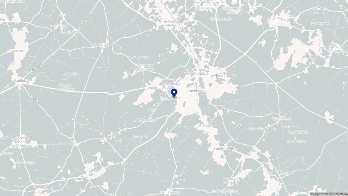 Aperçu cartographique de Loches, centré sur la commune