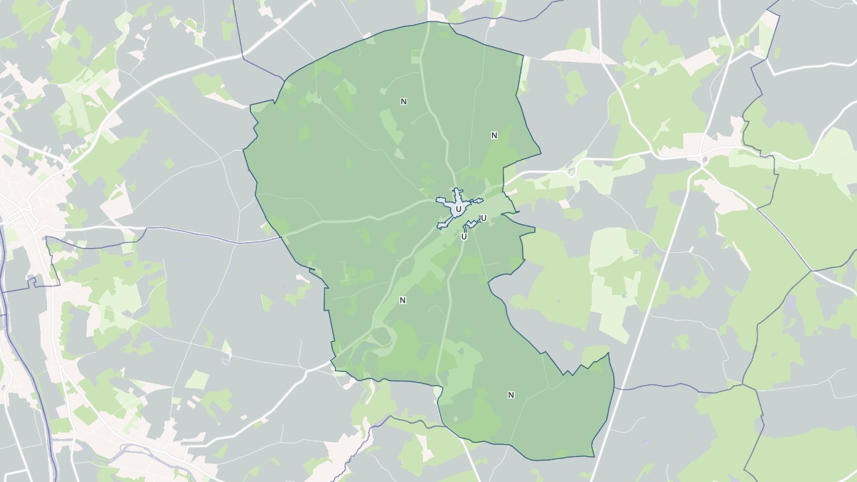 Aperçu cartographique de Neuilly-le-Brignon, centré sur la commune
