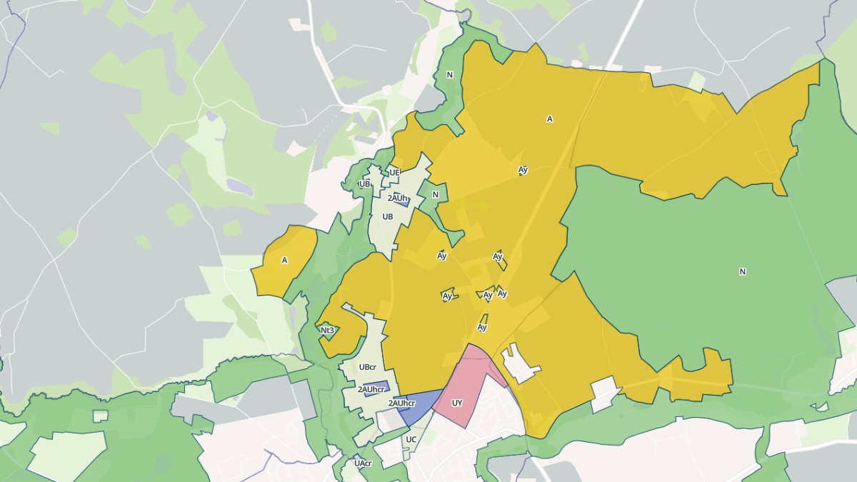Aperçu cartographique de Neuville-sur-Brenne, centré sur la commune