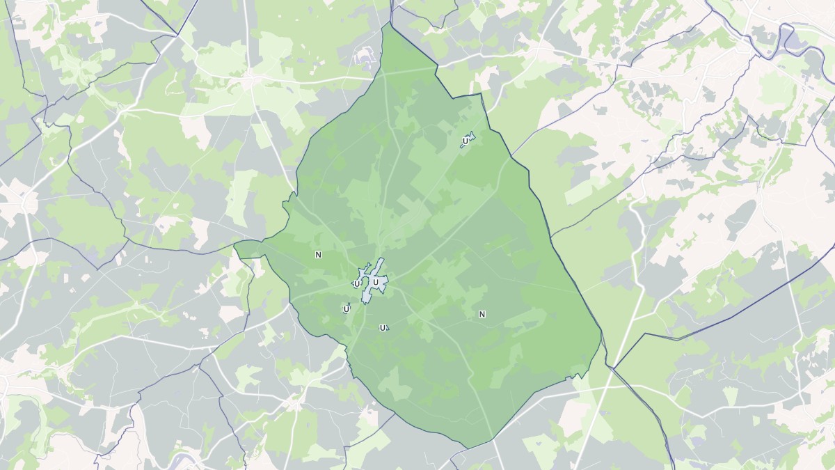 Aperçu cartographique de Orbigny, centré sur la commune