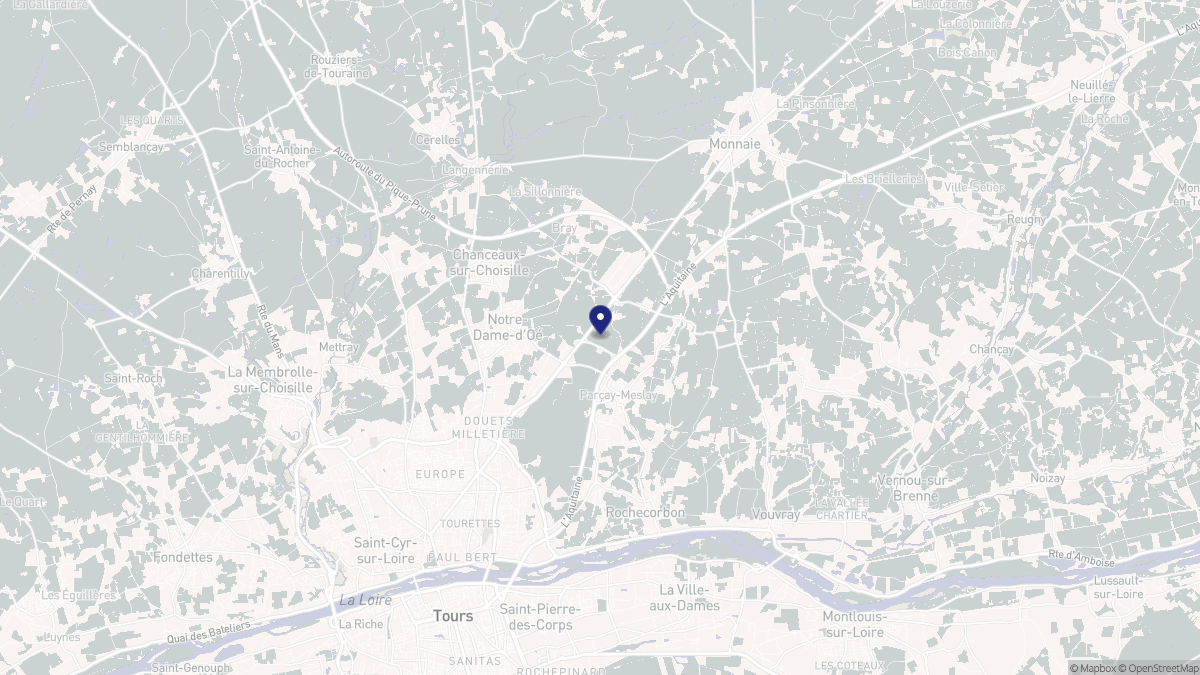 Aperçu cartographique de Parçay-Meslay, centré sur la commune
