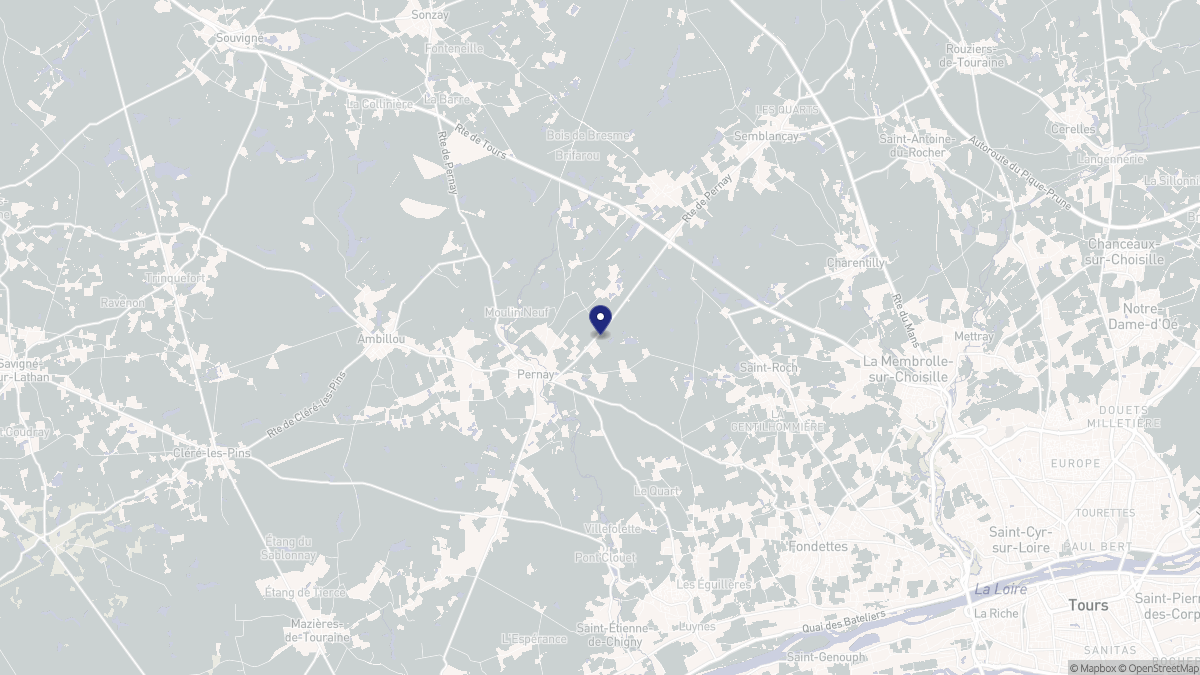 Aperçu cartographique de Pernay, centré sur la commune