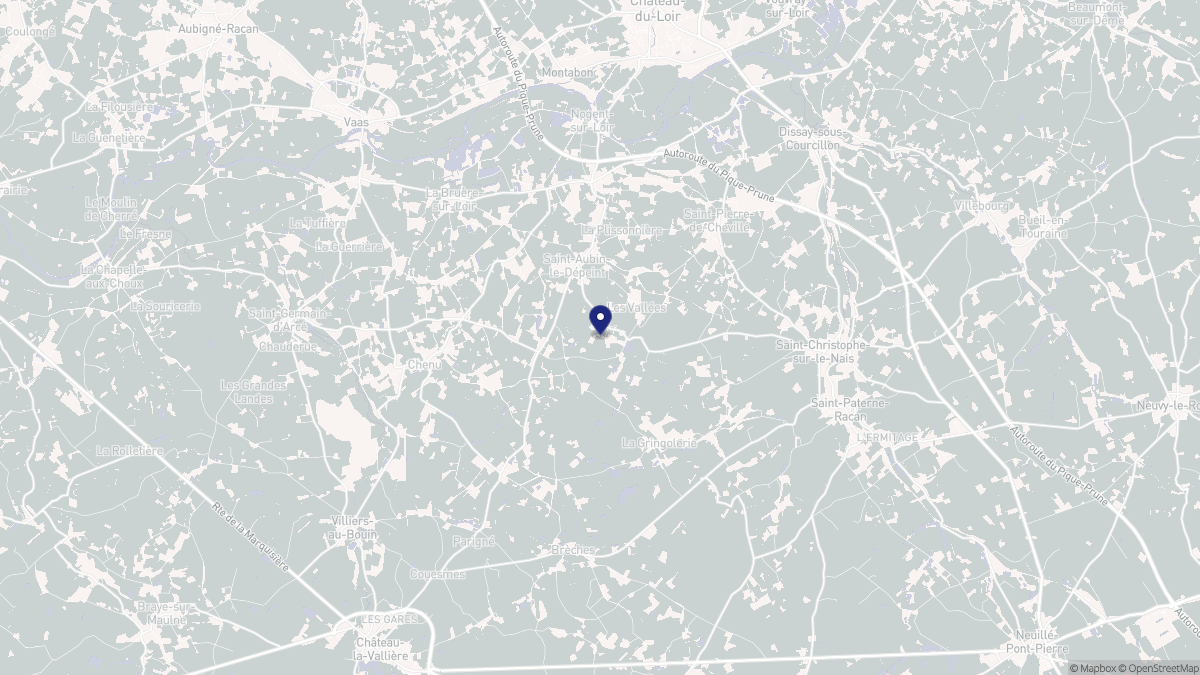Aperçu cartographique de Saint-Aubin-le-Dépeint, centré sur la commune