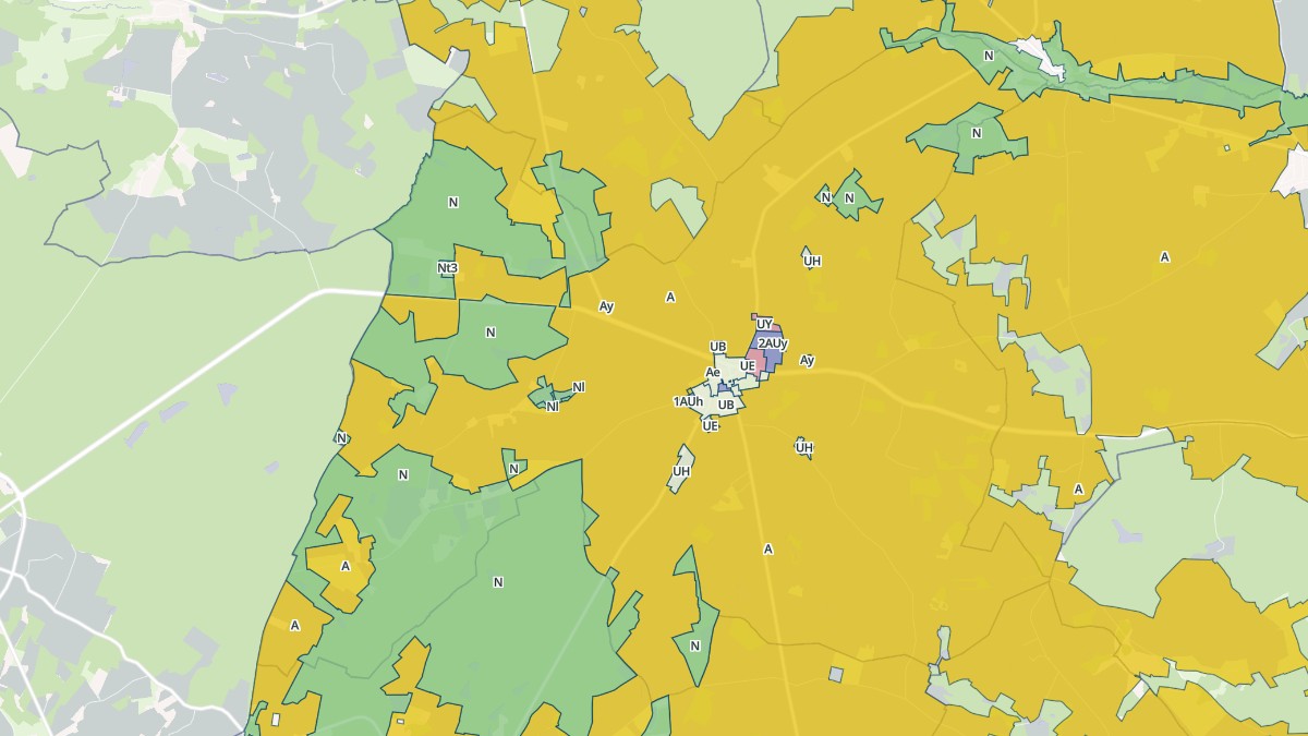 Aperçu cartographique de Saint-Laurent-en-Gâtines, centré sur la commune