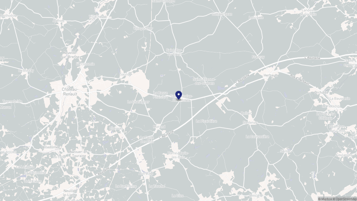 Aperçu cartographique de Saint-Nicolas-des-Motets, centré sur la commune
