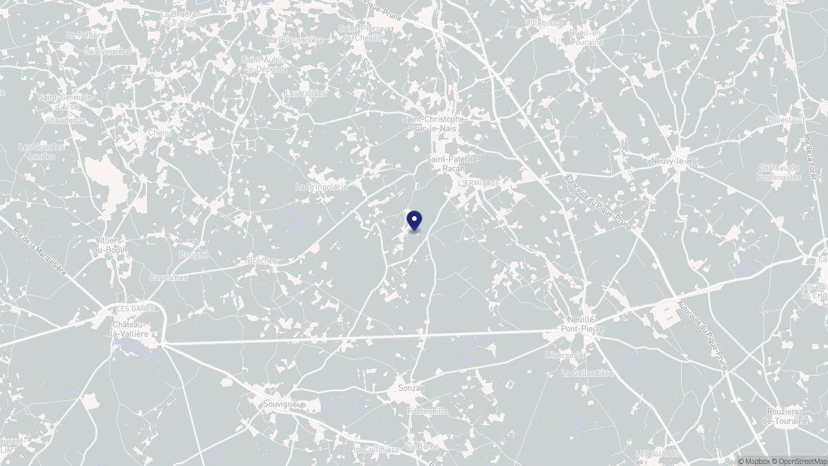 Aperçu cartographique de Saint-Paterne-Racan, centré sur la commune