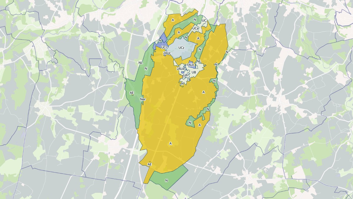 Aperçu cartographique de Sorigny, centré sur la commune