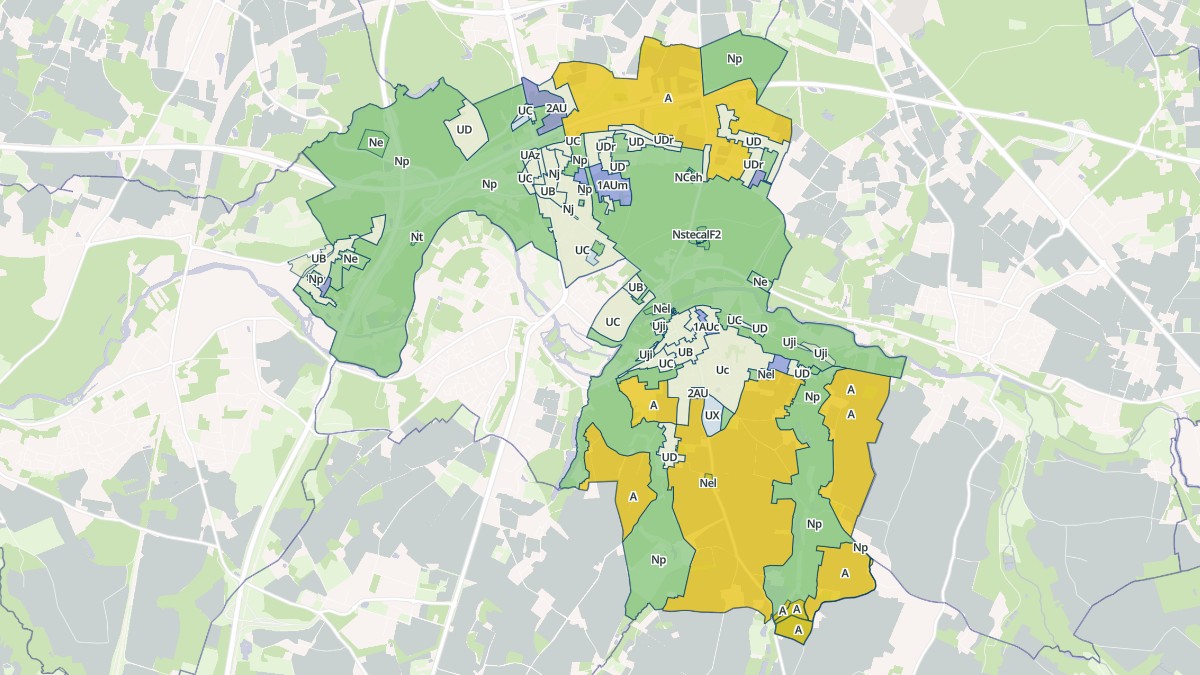 Aperçu cartographique de Veigné, centré sur la commune
