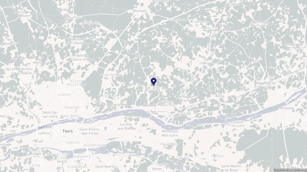 Aperçu cartographique de Vouvray, centré sur la commune