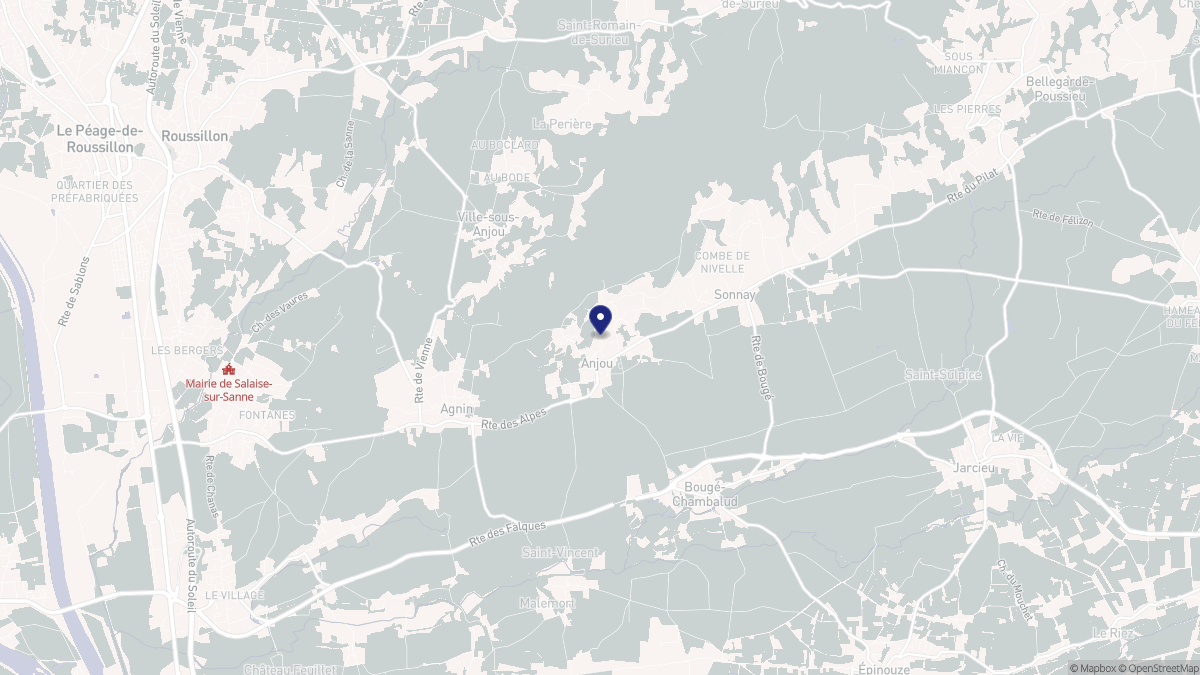 Aperçu cartographique de Anjou, centré sur la commune