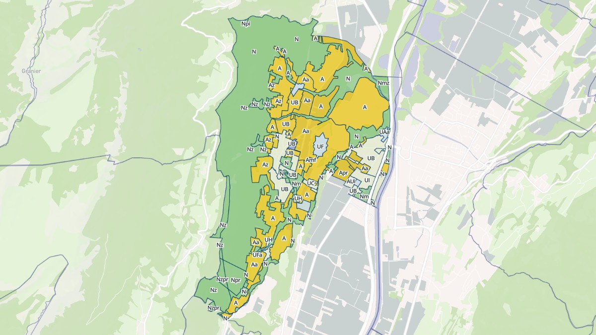 Aperçu cartographique de Barraux, centré sur la commune