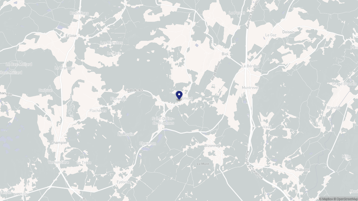 Aperçu cartographique de Belmont, centré sur la commune