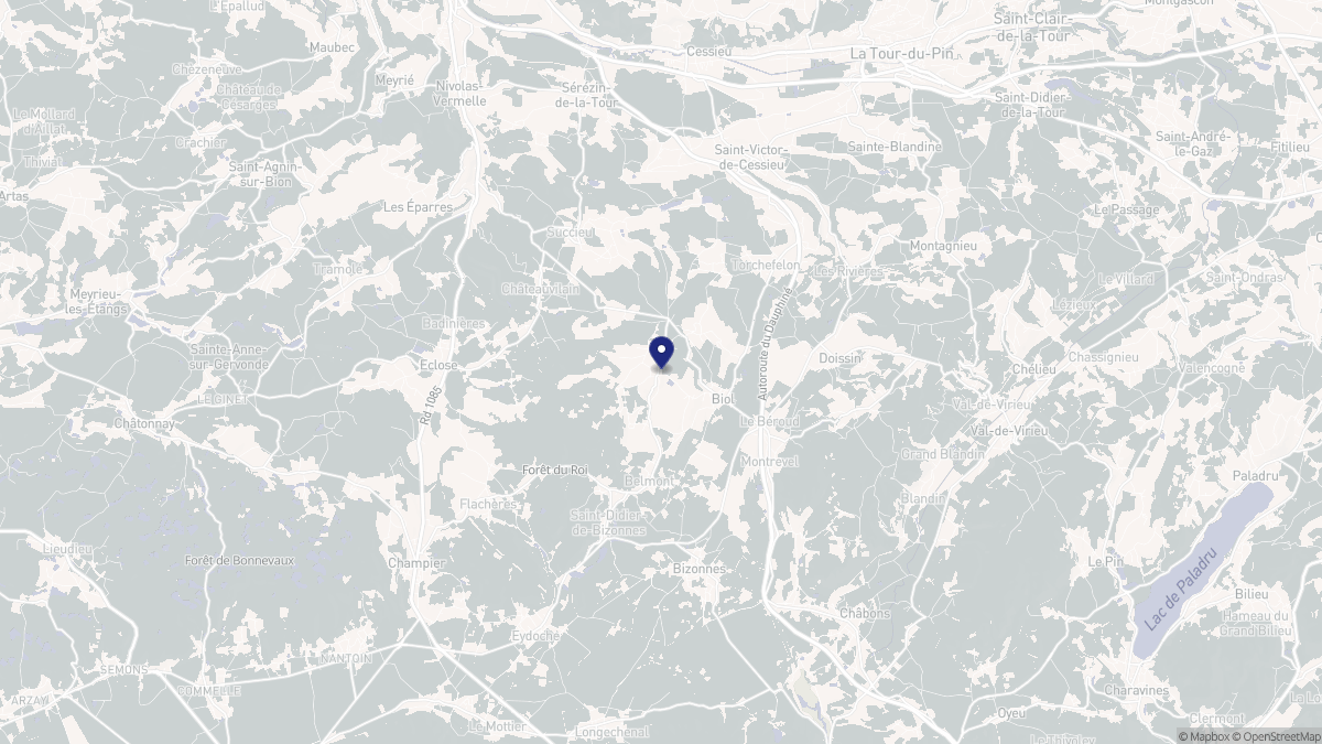 Aperçu cartographique de Biol, centré sur la commune
