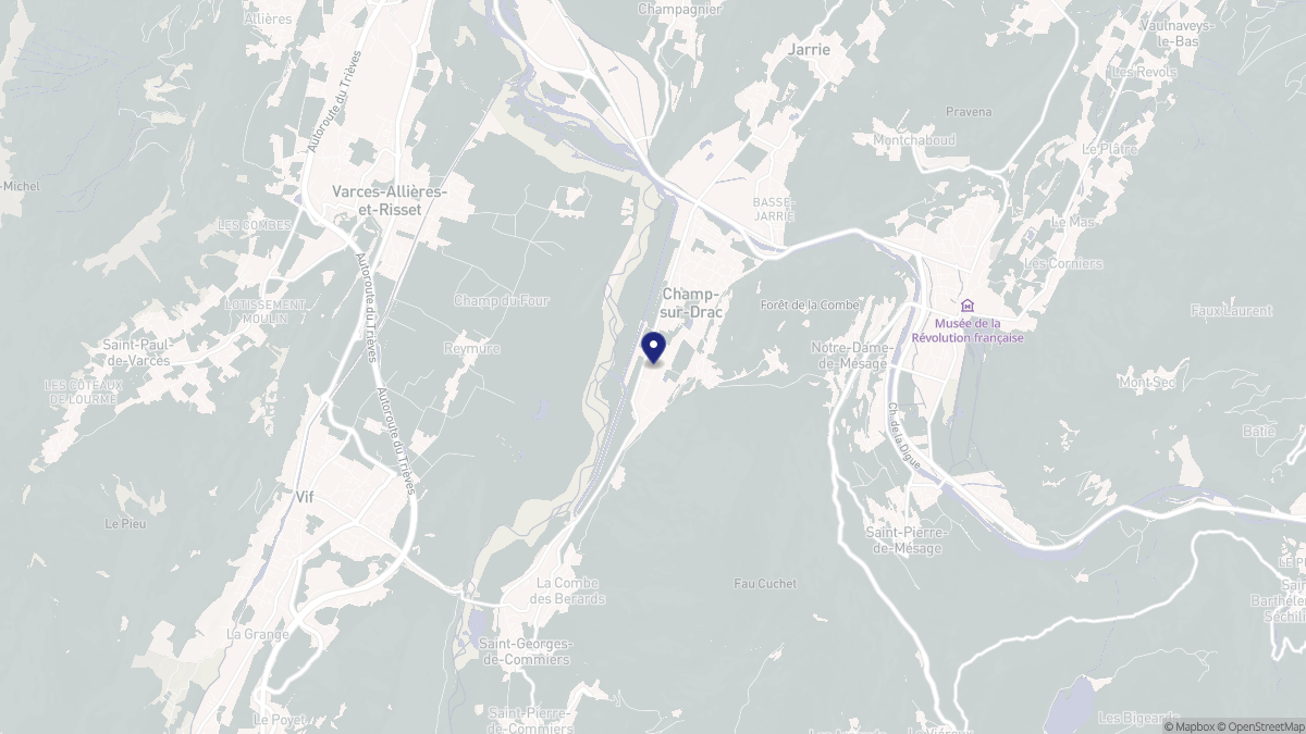 Aperçu cartographique de Champ-sur-Drac, centré sur la commune