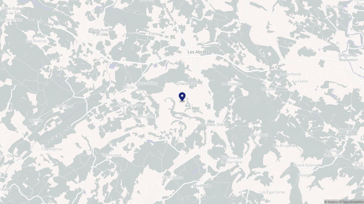 Aperçu cartographique de Charancieu, centré sur la commune