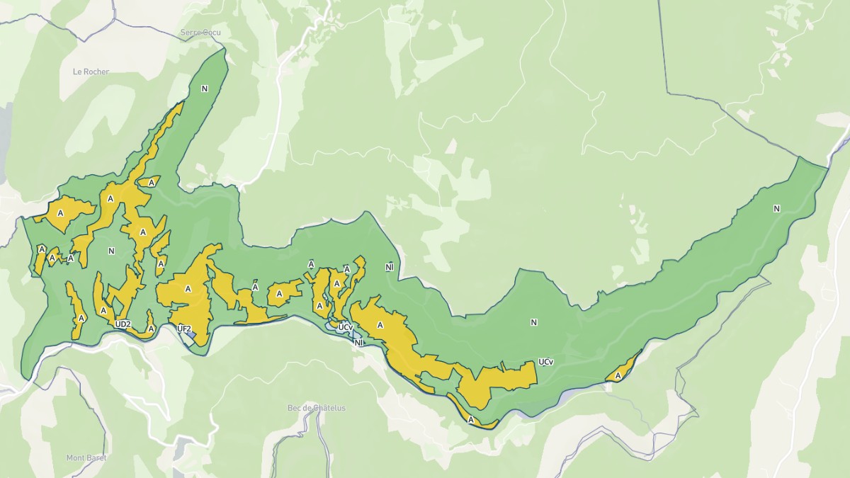 Aperçu cartographique de Choranche, centré sur la commune
